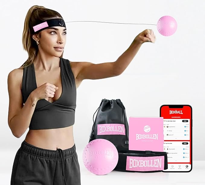 Boxbollen® Boxing Reflex Ball – Celebrity-Endorsed Reaction Trainer | App-Connected Punch Counter | Fun Fitness for All Ages | Improve Coordination & Agility | Ideal Gift for Home Workouts