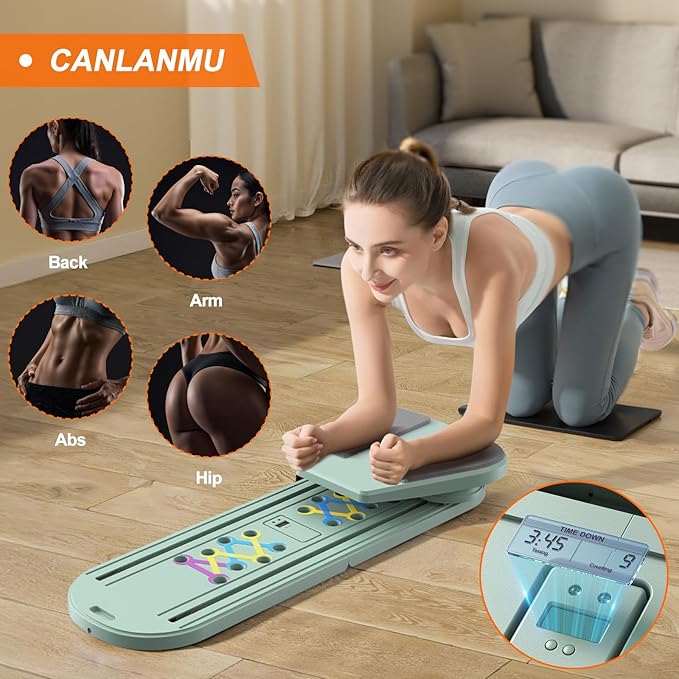 Pilates Board,Pilates Reformer Sets, Multifunctional Abdominal Pilates Board for Home Workout Equipment, Portable Foldable Ab Board Trainer Pilates Exercise Machine,Pilates Board for Women