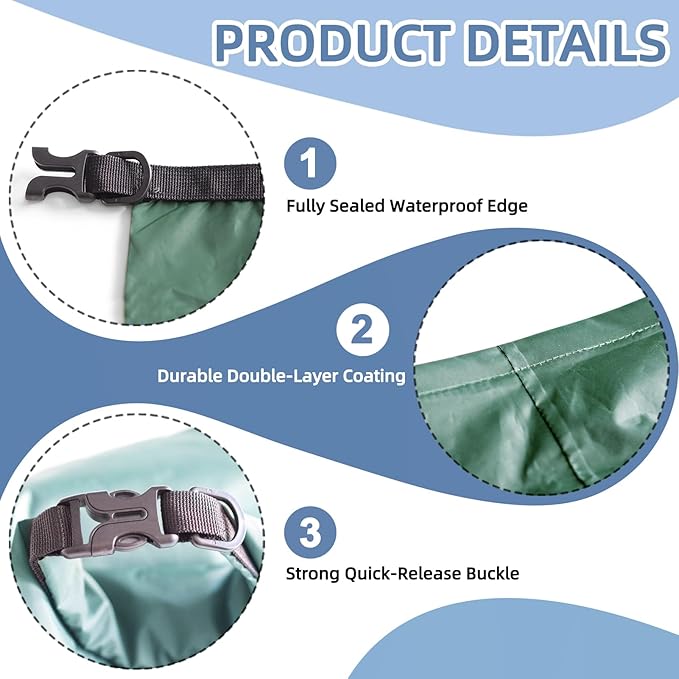 6PCS Dry Bags Waterproof, Lightweight Dry Bags for Kayaking Waterproof，Outdoor Waterproof Bag for Kayaking Hiking Boating Camping