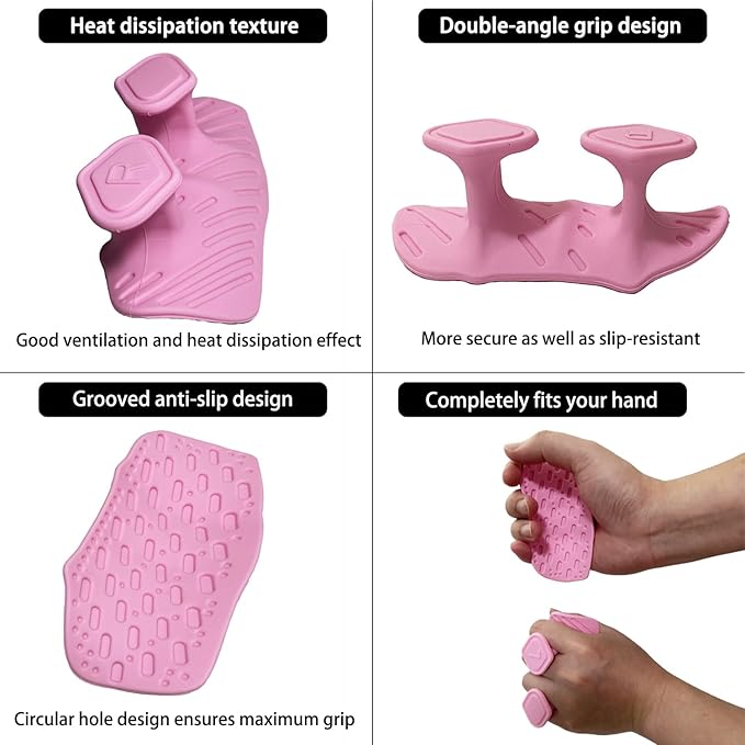 Upgraded Weight Lifting Grips for Women & Men - Extra Large & Thick Non-Slip Gym Grips with Cooling Towel, Ergonomic Workout Gloves for Pull-Ups, Dumbbell Exercises