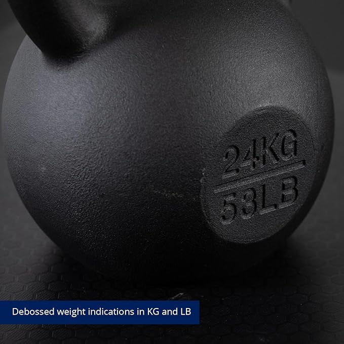 Titan Fitness Cast Iron Kettlebell, Single Piece Casting, KG and LB Markings, Full Body Workout