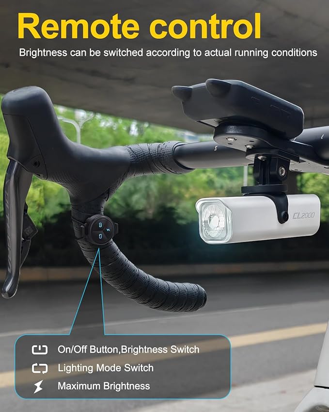 TOWILD CL2000 Bike Lights for Night Riding,2000LM Super Bright Bicycle Headlight,Waterproof Bike Front Light for Mountain Road Cycling Commuting