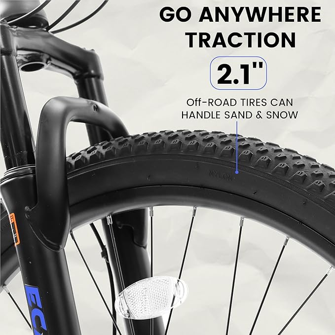 Ecarpat 24/26/27.5 Inch Mountain Bike, Dual/Front Suspension Mens Mountain Bike with 21 Speeds High-Carbon Steel Frame and Disc/V Brakes, Adult Sport Bicycle for Trail Snow Commuter City Road