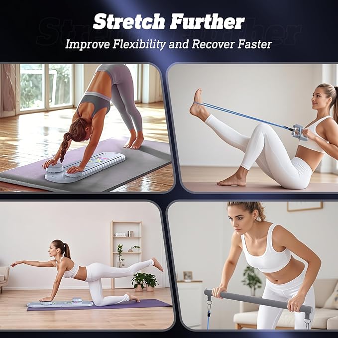Pilates Board Pilates Reformer Set, Multifunctional Pilates Board for Home Workout, 15-in-1 Flo Pilates Portable Reformer 2025 for Full-Body Exercise