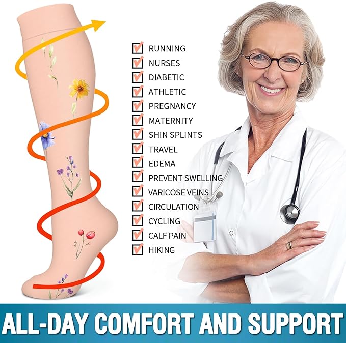 6 Pack Copper Compression Socks for Women and Men Circulation-Best Support for Medical, Running,Nursing,Athletic