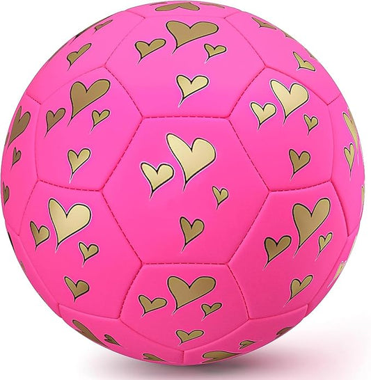 Soccer Balls Size 3 for Girls Soccer Ball for Kids Aged 4-6 6-8 Beginners Outdoors Sports Ball Recreation Playing Ball Birthday Christmas Back to School Gifts