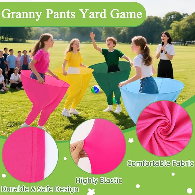 Granny Pants Yard Game Freaky Party Games Pants with Bouncy Balls and Air Pump Oversized Granny Pants Outdoor Game for Adults and Family Interactive Throwing Game for Group Gatherings