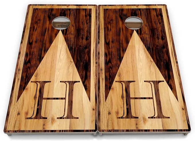 Tournament Cornhole Boards - Regulation 2'x4' Set 3/4" Baltic Birch - Bags Sold Separatetly (Wood Letter Design)