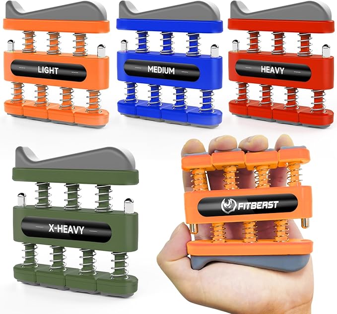 FitBeast Finger Strengthener, Finger Exerciser, Hand Exerciser for Improve Dexterity and Strength in Fingers, Hands, Forearms–Grip Strength Trainer for Musicians, Climbers