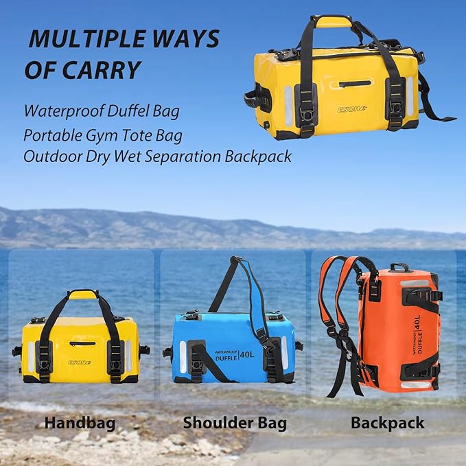 ESONE Dry Bags Waterproof Backpack for Men/Women Dry Bags for Kayaking Waterproof Backpack for Travel Dry Bag Backpack Waterproof Duffel Bag Applicable Boating Camping Paddle Board Surfing