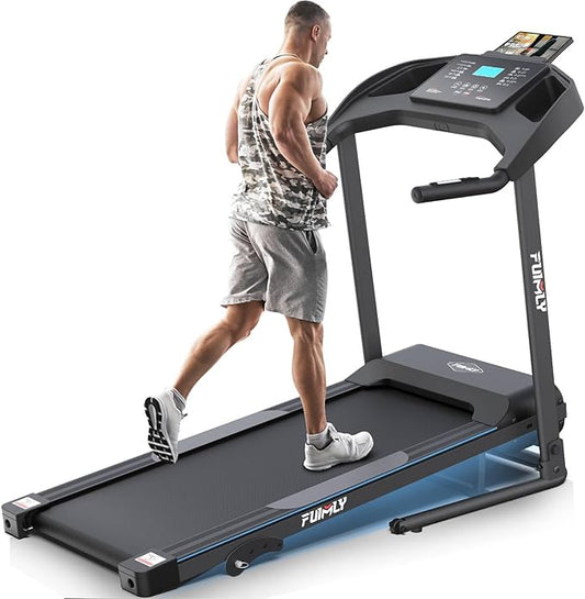 Incline Treadmill Foldable, Smart Portable Treadmills for Home with Body Fat Measurement & Heart Rate Sensor, 3.5HP Heavy Duty Folding Treadmill 400 LB Capacity with Silent Shock Absorption