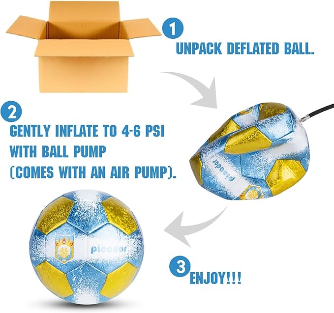 Size 4 Soccer Balls, Laser Leather Soccer Ball for Sport Training & Match Play - Vibrant Soccer Balls Gift Set with Pump for Kids and Youth
