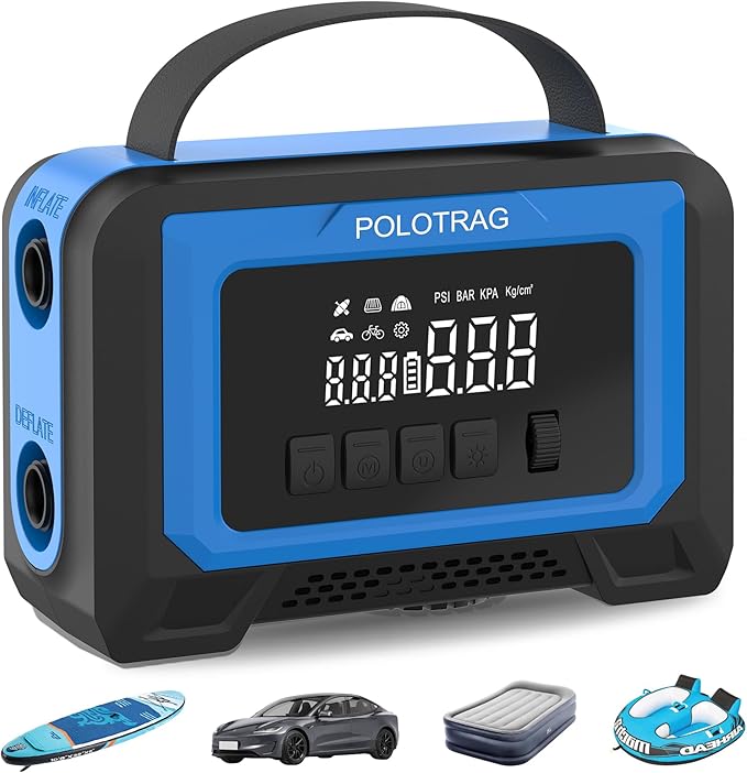 Paddle Board Pump, Tire Inflator Portable Air Compressor - Cordless Air Pump for Inflatables with Auto-Off, Deflate Function, Rechargeable Sup Pump Electric for Car Tires, Paddleboards, Mattress