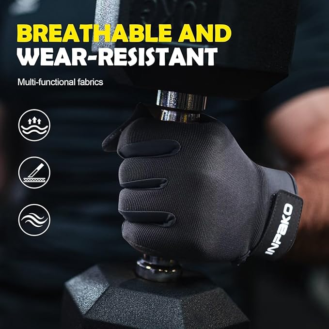 Workout Gloves for Men Women, Lightweight Full Palm Grip Padded Protection Gym Gloves for Weightlifting, Training