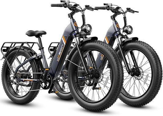 Jasion Thunder Electric Bike, 30+MPH 1500W Peak Motor E Bikes, 80Miles Range with 864Wh Battery, Hydraulic Disc Brakes, Front Suspension, 26'' x 4'' Fat Tire Adults Electric Bicycles, APP Control