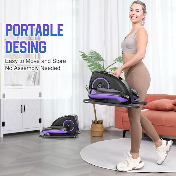 ANCHEER Under Desk Elliptical Machine, Electric Seated Pedal Exerciser, Mini Elliptical Machines for Seniors, LCD Display Monitor, Remote Control, Leg Exerciser for Home