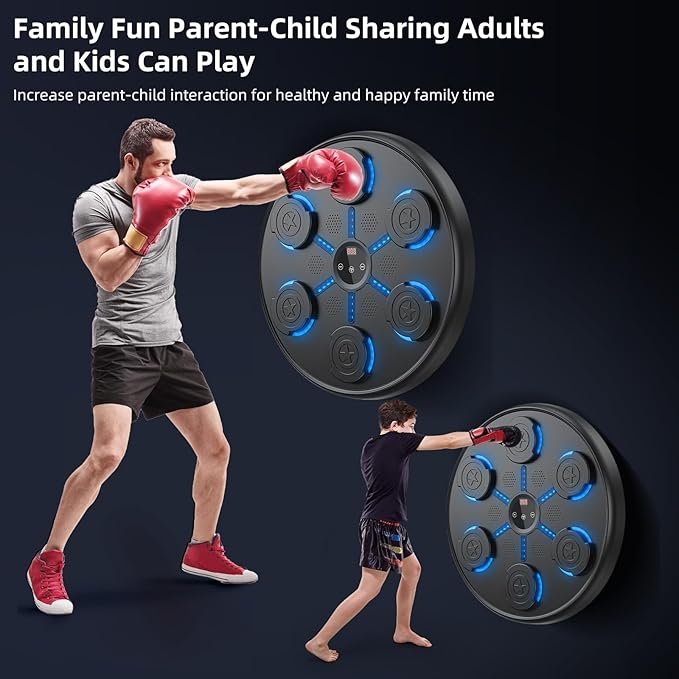 Second Generation Music Boxing Machine with Boxing Gloves, Boxing Machine Wall Mounted Music, Smart Bluetooth Music Boxing Trainer with Gloves, Music Boxing Machine for Adults, Home, Indoor and Gym