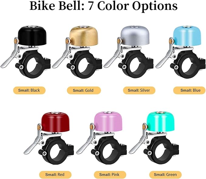 Greallthy Bike Bell Classic Brass Bicycle Bell,Bike Bells for Adults Kids,Loud Sound Bells Fit for 0.87-1.25in/22.2-31.8mm Bicycle Handlebars,Road Mountain Bike Accessories.