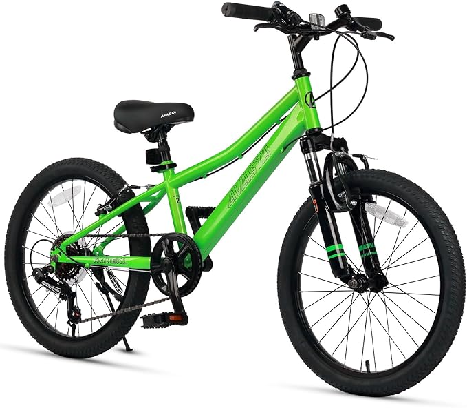 AVASTA Govet 20'' Kids Mountain Bike for 6-12 Years Old Boys Girls with Suspension Fork, 6 Speeds Drivetrain, Multiple Colors