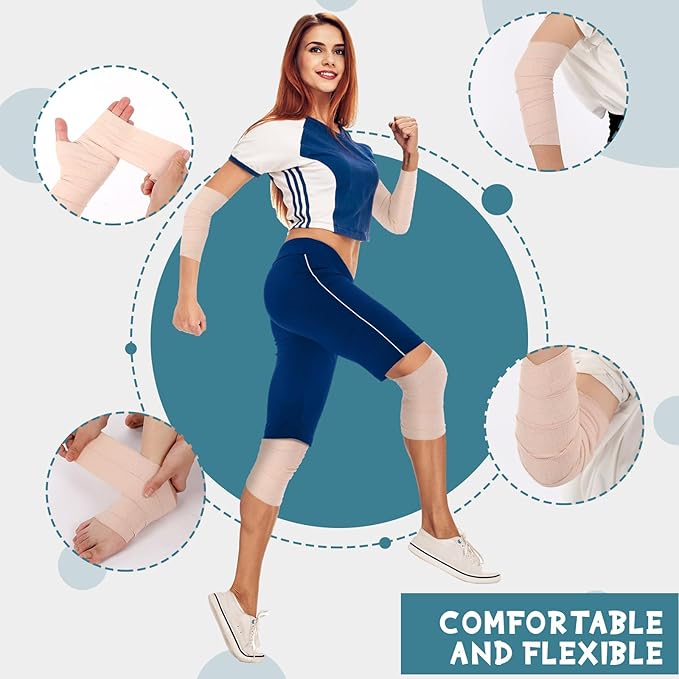30 Rolls Adhesive Elastic Tape Bandage Tape Self Adhesive Wrap Elastic Flexible Stretch Bandages for Sports Ankle Knee and Wrist Sprains Animal Pets(3 Inch x 5 Yard)