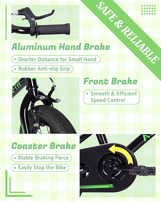 BMX Style Kids Bike for 2-8 Years Old Boys Girls Toddlers 12 14 16 Inches Bicycle with Training Wheels Coaster Brake, Multiple Color