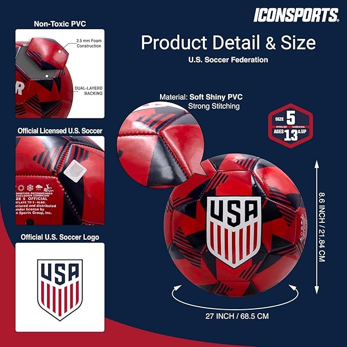 Icon Sports Officially Licensed Tottenham Hotspur Regulation Size 5 Soccer Ball