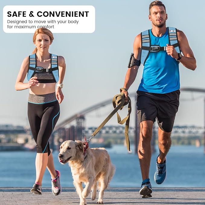 Weighted Vest Woman, 6 LB Womens Weight Vest for Walking, Strength Training Weight Vests for Men, Reflective Stripe Fitness Vest for Workout Running Jogging