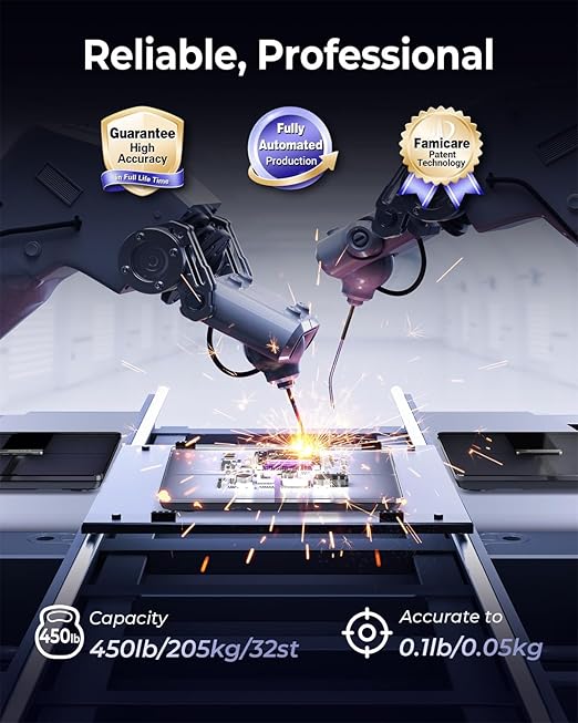 Ovutek Professional Smart Scale for Body Weight, BMI, Body Fat, Muscle Mass, Highly Accurate Body Composition Weighing Machine, Bathroom Digital Scale Large Display Sync with Fitness App, 450lb