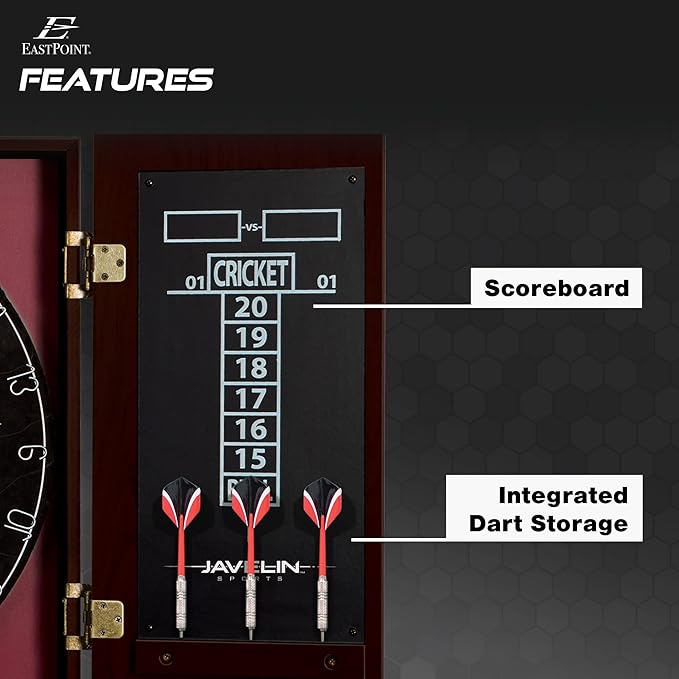 EastPoint Sports Bristle Dartboard and Cabinet Sets- Features Easy Assembly - Complete with All Accessories