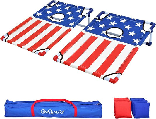 GoSports Portable Cornhole Game Sets – Premium Outdoor Lawn or Beach Toss Game for Kids and Adults