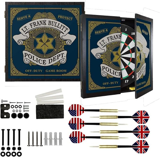 THOUSAND OAKS BARREL CO. | Personalized Dartboard & Cabinet Set with 6 Steel Tip Darts