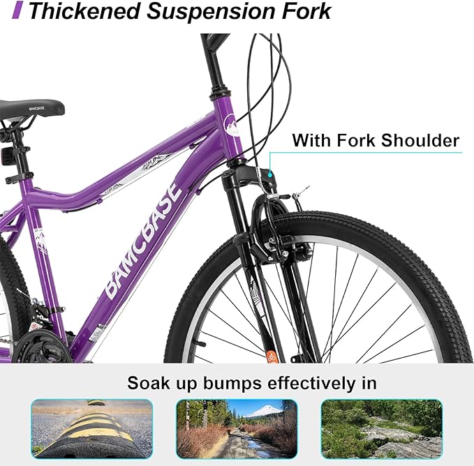 Hiland Adult 26 Inch Mountain Bike, Mens and Womens Bicycle with 21 Speed, High-Carbon Steel Frame Mountain Bicycle, Sport MTB for Men Women