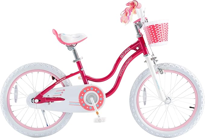 RoyalBaby Girls Bike EZ Bike Stargirl Training Free Balance to Pedal Easy Learning Bicycle, 12-20 Inch for Toddlers & Big Kids.