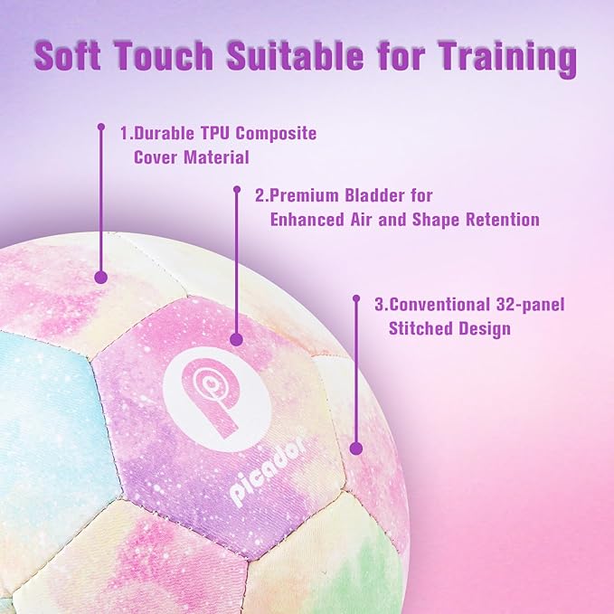 Size 4 Soccer Ball, Kids Soccer Balls for Girls Boys Youth Children Training Backyard School Indoor Outdoor Ball with Pump Gift