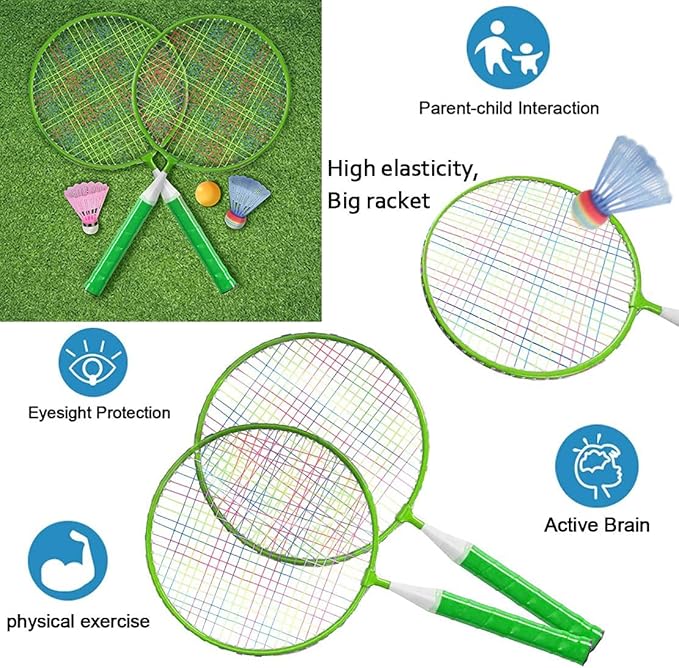 Badminton Rackets for Children,12 in 1 Shuttlecocks Racquet Sports Set w/Lightweight Carrying Bag for Kids Professionals Beginner Players Indoor Outdoor Sport Game