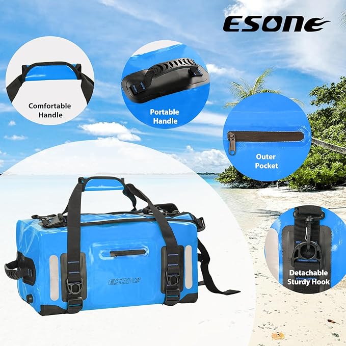 ESONE Dry Bags Waterproof Backpack for Men/Women Dry Bags for Kayaking Waterproof Backpack for Travel Dry Bag Backpack Waterproof Duffel Bag Applicable Boating Camping Paddle Board Surfing
