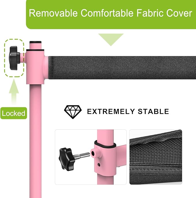 Dolibest Freestanding Ballet Bar, Height Adjustable Ballet Bar, Heavy Duty Dance Bar, with Non-Slip Rubber Pads, Enhanced Stability, Dance/Yoga/Fitness Stretching Bar, Ideal for Kids and Adults