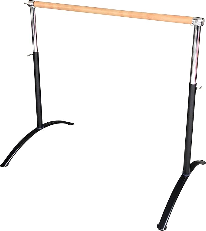 Ballet Barre Portable for Home or Studio, Height Adjustable Bar for Stretch, Pilates, Dance or Active Workouts, Single or Double Bar, Kids and Adults