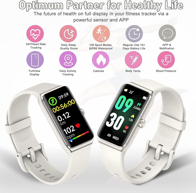 Fitness Tracker with Step Counter/Calories/Stopwatch, Activity Tracker, Health Tracker with Heart Rate Monitor, Sleep Tracker,1.47 Touch Color Screen, Pedometer Watch for Women Men