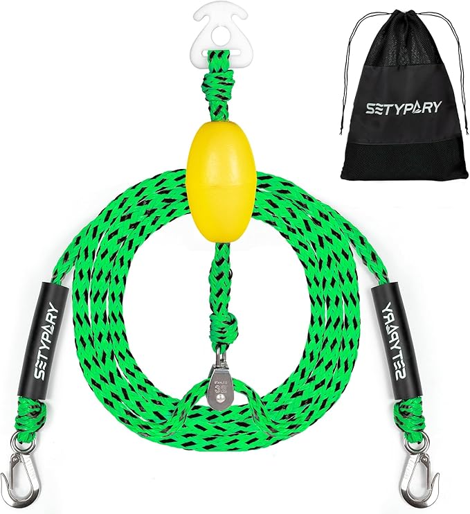 Boat Tow Harness for Tubing, Self Centering Tow Harness for 1-4 Riders Towable Tubes, Floating Boat Tow Rope for Watersports