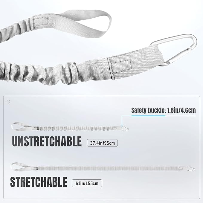 HESTYA 6 Pieces Kayak Paddle Leash Stretchable Paddle Rope Nylon Adjustable Kayak Coiled Rod Leash Lanyard Kayak Traction Rope for Kayak Canoe SUP Paddles Surfboard Fishing Poles Rods Accessories