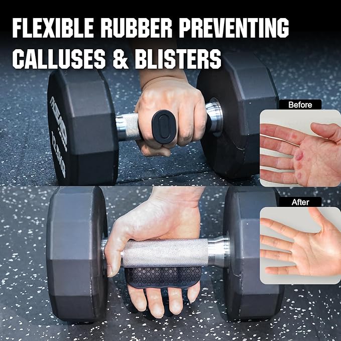 Anti-Slip Workout Grips, Ergonomic Palm Protection for Weight Lifting, Pull-Ups & Gym Training