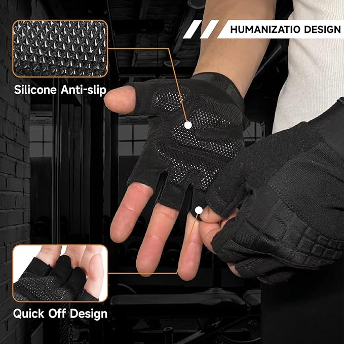 VWX Workout Gloves for Men and Women, Anti-Slip Gel Palm for Gym, Weight Lifting, Cycling, Weightlifting, Exercise, Climbing with Breathable and Sweat-Wicking Fabric