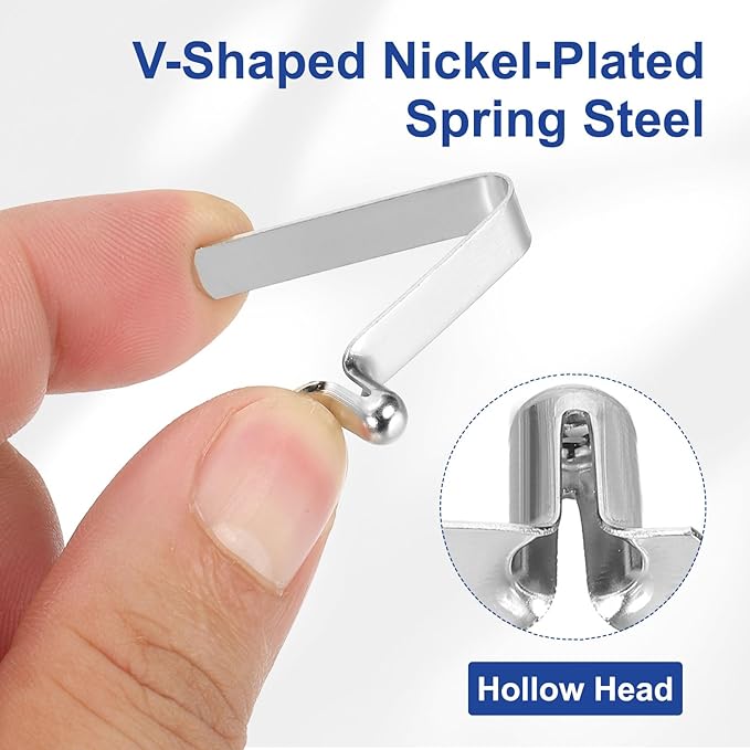 HARFINGTON Single Button Kayak Paddle Snap Spring Clip Spring Steel V-Shaped Hollow Lift Telescopic Locking Tube Pole Clips for Tent Umbrella Camping