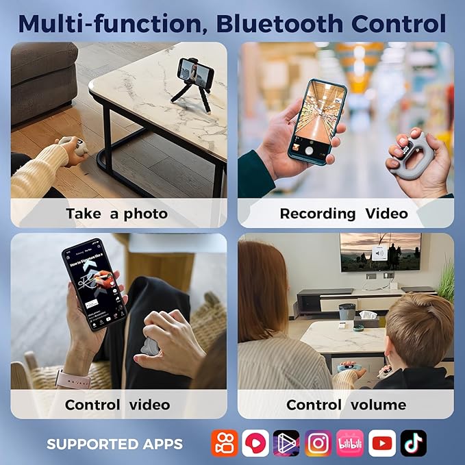 Smart Hand Grip Strengthener for Exercise and Fun, Gorifei Grip Strengthener with Comfortable and Soft Silicone Material, Suitable for Grip Strength Training, 5 Games Available and Control Shorts Browsing&Photos Taking on Phone