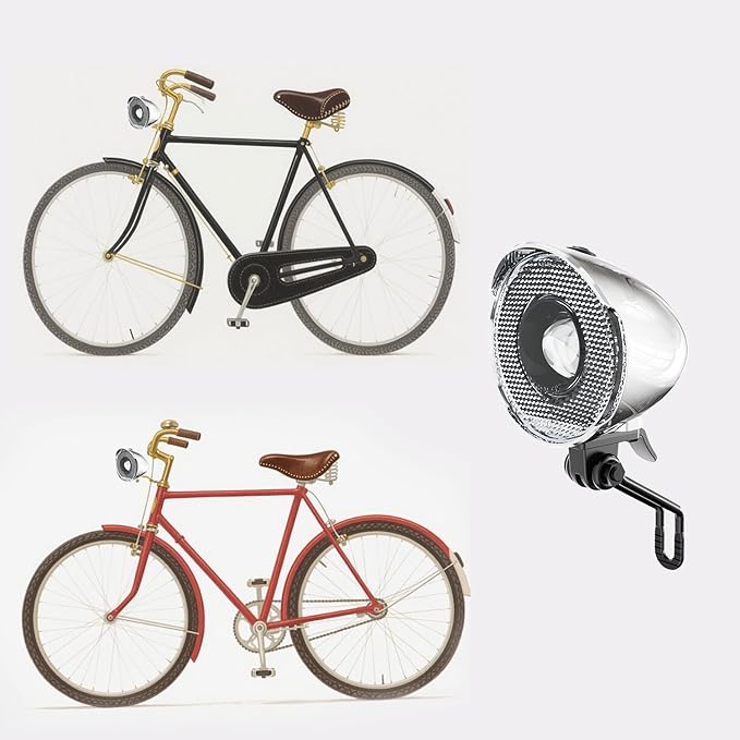 New Version 350Lumen High-Brightness Headlights Retro Bicycle Headlights Classic Retro Night Riding Safety Bicycle Fog Lights Headlights with Bracket