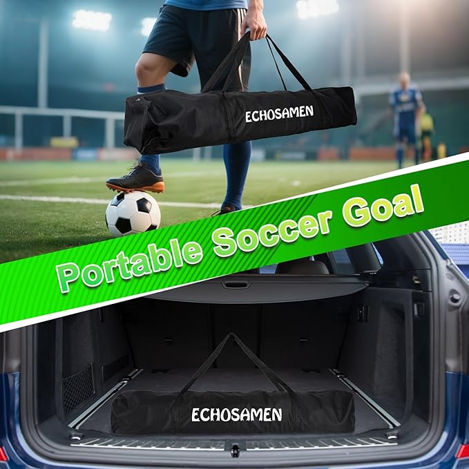 12X6FT/6X4FT Soccer Goal, Portable Soccer Goals for Backyard, Easy to Carry, Easy to Install, Comes with 1 Carry Bag, 4 Ground Nails, Youth and Adult Training Equipment.