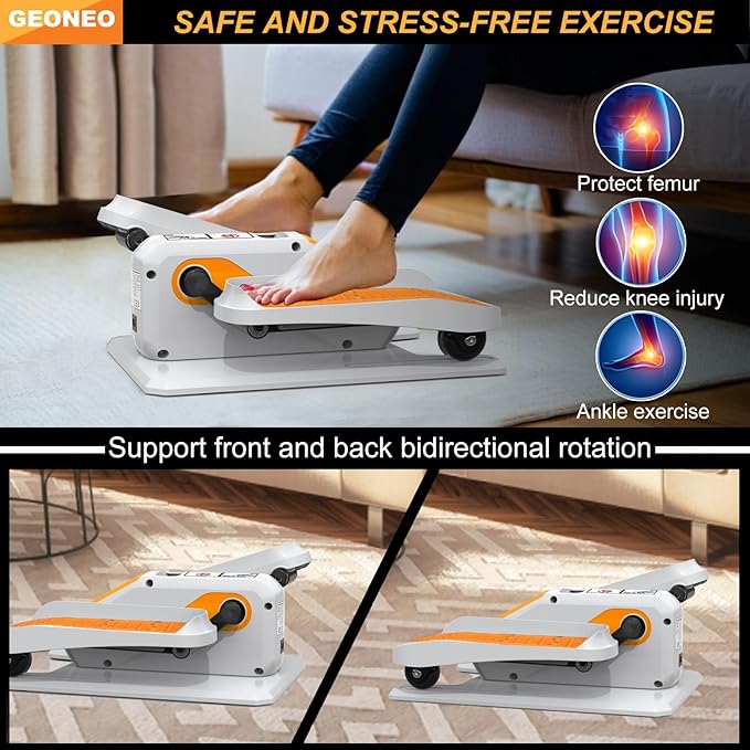 Under Desk Elliptical Machine, Electric Ellipse Leg Exerciser for Senior, Quiet and Compact Electric Seated Pedal for Home with Display Monitor, Remote Control and 12 Adjustable Speeds