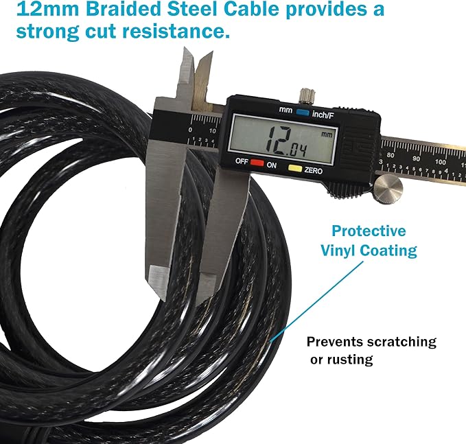 Lumintrail Combination Bike Lock Cable - 6ft Bike Locks Heavy Duty Anti Theft with Combinations - Bike Cable Lock Combination with Mounting Bracket (1 Pack, Pink)