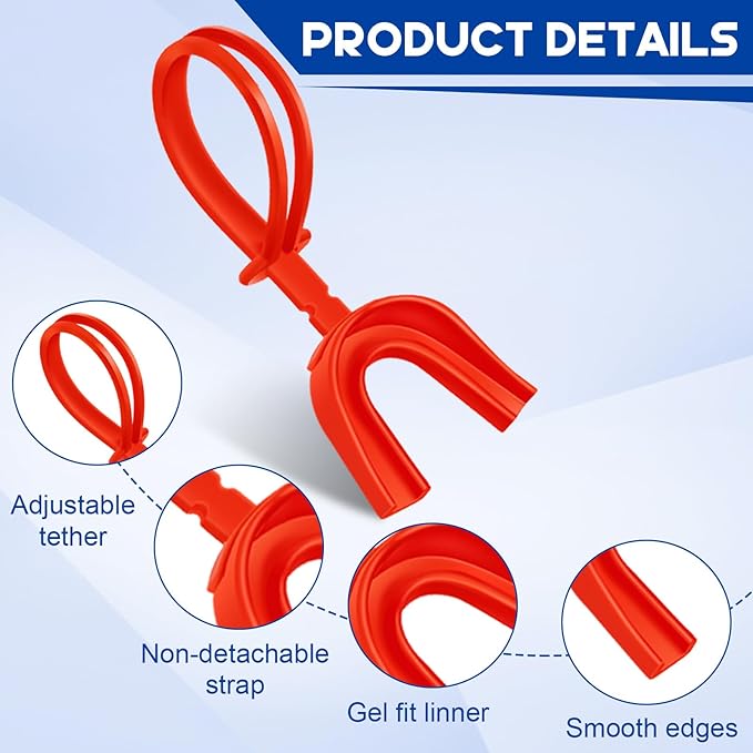 Dunzy 20 Pcs Strapped Mouth Guard Football Sports Mouthguard No Boil Mouthguard Adult Youth Football Mouthpiece Mouth Protector for Boxing Lacrosse Hockey Taekwondo
